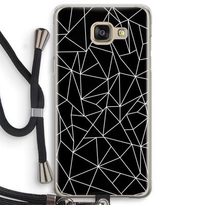 Geometrische lijnen wit: Samsung Galaxy A5 (2016) Transparant Hoesje met koord
