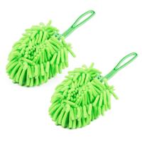 Benson Plumeau/duster - 2x - microvezel - 29 cm - machine wasbaar - kunststof steel - ophang lus