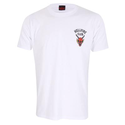 T-Shirt met Korte Mouwen Stranger Things Helfire Club Wit Unisex - Maat: XXL