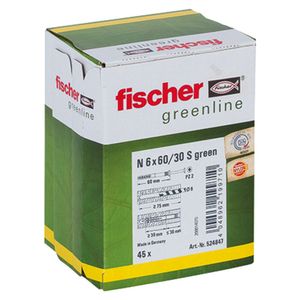 Fischer 524847 schroefanker & muurplug 45 stuk(s) Schroef- & muurplugset 60 mm