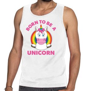 Born to be a unicorn gay pride tanktop wit heren 2XL  -