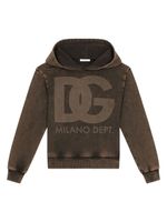 Dolce & Gabbana Kids hoodie à logo imprimé - Marron