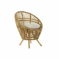 Leunstoel DKD Home Decor Natuurlijk Katoen Wit Rotan (74 x 67 x 85 cm)