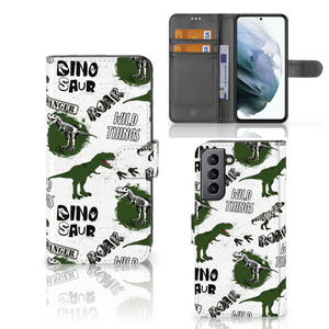 Telefoonhoesje met Pasjes voor Samsung Galaxy S21 FE Dinosaurus