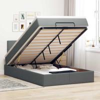 Bed met matras 120x190 cm stof donkergrijs