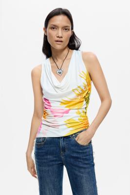 Bedrukte mouwloze top - MATERIAL FINISHES - L Bedrukte mouwloze top - MATERIAL FINISHES - L