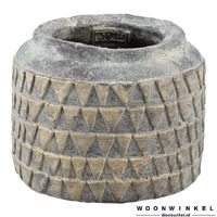 Nuo Gold Triangle pattern cement pot round S - thumbnail