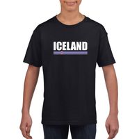 IJslandse supporter t-shirt zwart voor kinderen XL (158-164)  -