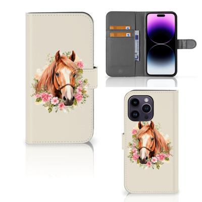 Telefoonhoesje | Met pasjeshouder | voor iPhone 15 Pro Max Paard