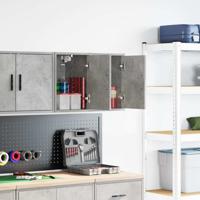 Garagewandkasten 2 st bewerkt hout betongrijs Garagewandkasten 2 st bewerkt hout betongrijs