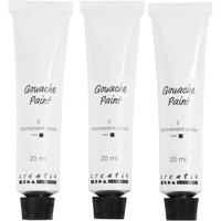 Creativ Company Gouacheverf, wit, 3x20 ml/ 1 doos
