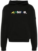 Moncler hoodie en coton à logo brodé - Noir