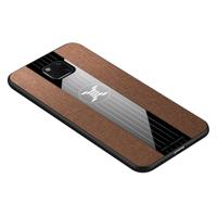 Voor Huawei mate 20 Pro XINLI stiksels doek Textue schokbestendig TPU beschermhoes (bruin)