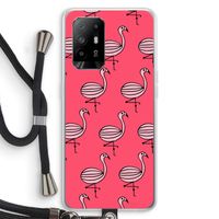 Flamingo: Oppo A94 5G Transparant Hoesje met koord