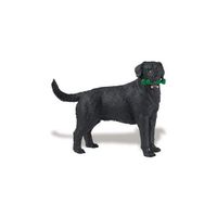 Plastic speelgoed zwarte Labrador hond 9 cm   -