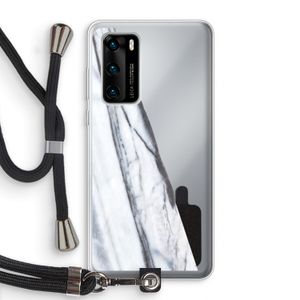 Gestreepte marmer: Huawei P40 Transparant Hoesje met koord