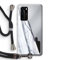Gestreepte marmer: Huawei P40 Transparant Hoesje met koord