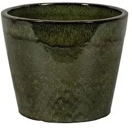 SHANGHAI Geglazuurde Keramische Bloempot - Ø42 x H37 cm, Donkergroen | 4-01DA