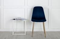 Nohr Eetkamerstoel 'Austina' Velvet, kleur Blauw