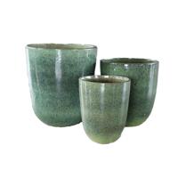 Gommes Keramieken Potten groen - set van 3