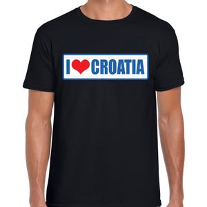 I love Croatia / Kroatie landen t-shirt zwart heren 2XL  -