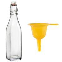 Weckflessen trechter met weckfles - beugelfles - 500 ml - keukentrechter