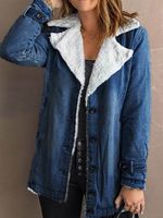 Buckle Casual Plain Denim Jacket