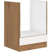 ROCK - Lage ovenkast - Lancelot eiken en glanzend witte melamine - 60 cm