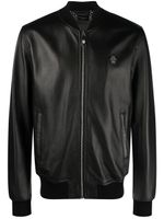 Philipp Plein veste bomber Billy en cuir - Noir