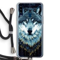 Darkness Wolf: Samsung Galaxy A20s Transparant Hoesje met koord
