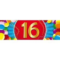 10x 16 Jaar leeftijd stickers verjaardag versiering - Feeststickers - thumbnail