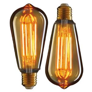 LED lampjes Retro E27 fitting 2W - 2x st - gloeidraad- sfeerlampen - 145 x 64 mm