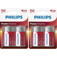 4x stuks Philips LR20 D batterijen - thumbnail