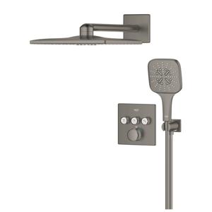 Grohe Smartcontrol Thermostatisch Inbouw Douchekraan Shower-Set Vierkant Hard Graphite Geborsteld