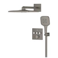 Grohe Smartcontrol Thermostatisch Inbouw Douchekraan Shower-Set Vierkant Hard Graphite Geborsteld Grohe Smartcontrol Thermostatisch Inbouw Douchekraan Shower-Set Vierkant Hard Graphite Geborsteld