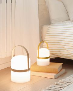 Kave Home Ridley tafellamp 3 W LED Natuurlijk, Wit