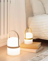Kave Home Ridley tafellamp 3 W LED Natuurlijk, Wit - thumbnail