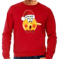 Bellatio Decorations foute kersttrui/sweater herenÂ - Leugenaar - rood - braaf/stout 2XL  -