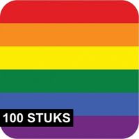 100x Bierviltjes regenboog thema print