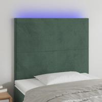 Hoofdbord LED 90x5x118/128 cm fluweel donkergroen
