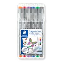 Fineliner staedtler pigment 308 0.3mm 6 st ass