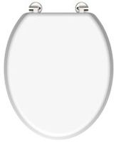 Houtkern WC-Bril WHITE, wit lange levensduur: extreem onbreekbaar en krasbestendig eenvoudig schoon te maken dankzij het gladde oppervlak eenvoudige installatie: compleet bevestigingsmateriaal