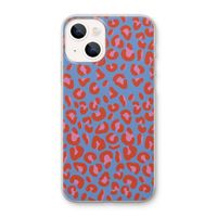 Leopard blue: iPhone 13 mini Transparant Hoesje