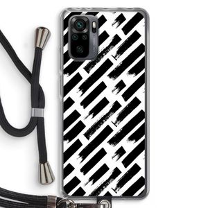 Zwarte vegen: Xiaomi Redmi Note 10 Pro Transparant Hoesje met koord