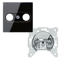 Jung A500 eind cai wandcontactdoos EDC1000 met inzetplaat zwart A561PLTVSW