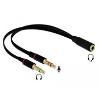 DeLOCK 65967 audio kabel 0,2 m 3.5mm 2 x 3.5mm Zwart - thumbnail