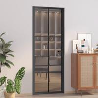 VidaXL Binnendeur 76x201,5 cm esg-glas en aluminium zwart