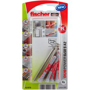 Fischer 537670 schroefanker & muurplug 4 stuk(s) Schroef- & muurplugset 50 mm