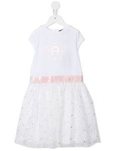 Aigner Kids robe à logo imprimé - Blanc