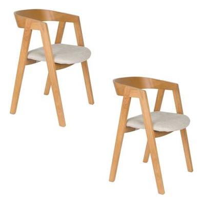 Zuiver Mads Eetkamerstoel Naturel - Set van 2